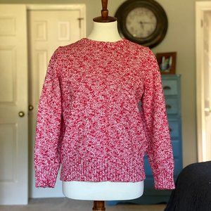 LL Bean Women's Cotton Ragg Sweater, Marled Red